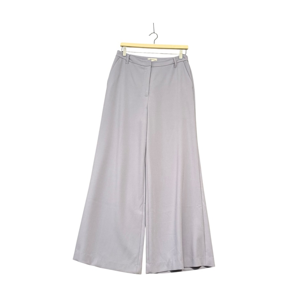Anthropologie | Maeve |  Lavender Grey Wide Leg High Rise Pants Size 10 *Hemmed*